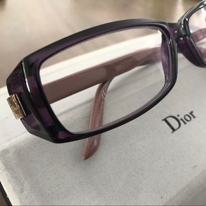Auth. Christian Dior Eyeglasses Frames Purple Gold